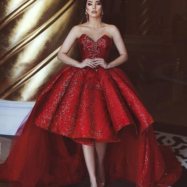 red glitter party dress