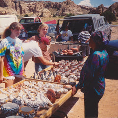 Bonnie McClung & Mindy McClung Buying Native American Pottery At A New Mexico Pueblo
