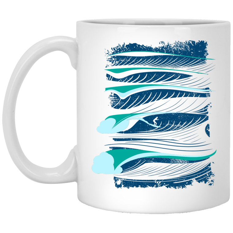 Surfing Coffee Mug - 'Swellines'