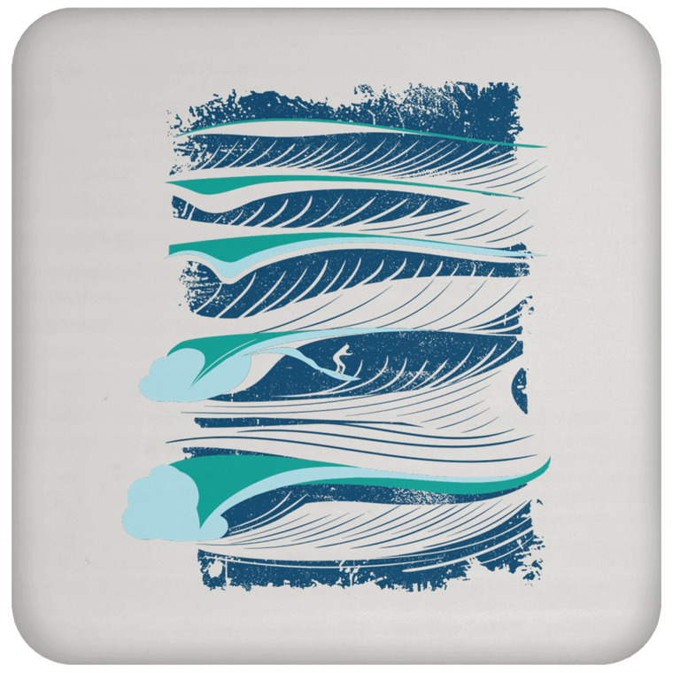 Surfing Drinks Coaster - 'SWELLINES'