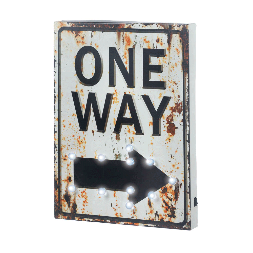 Light-Up One Way Sign