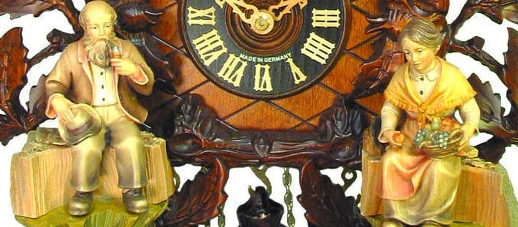 Elderly couple romantic cuckoo clock