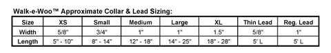 Walk-e-woo Collar Sizing