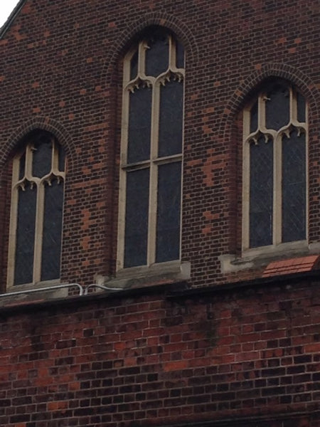 Church exterior with windows