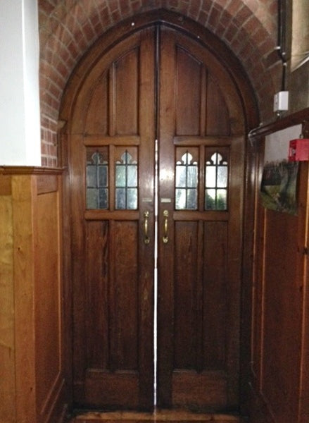 Gothic arched church double doors