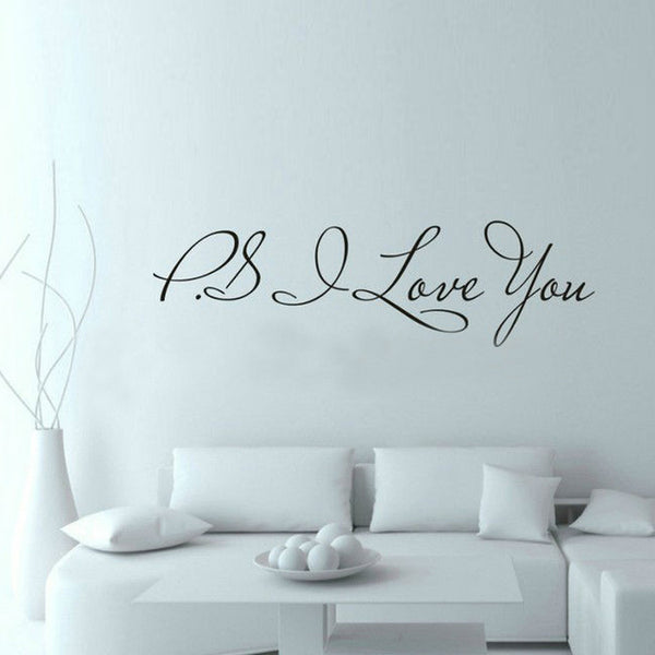 Ps I Love You Wall Art Decal Home Decor Famous Inspirational Quotes Living Room Bedroom Removable Wall Stickers 58 15cm