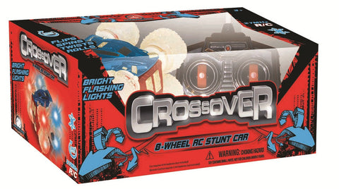 Crossover 8 Wheel Stunt RC Car - Remote Controlled 27 MHz Red & Blue Vehicle