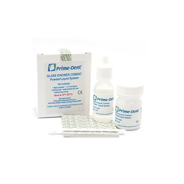 Prime Dent Glass Ionomer Cement Kit Powder 17.5 ml Liquid – Anson Dental Supply