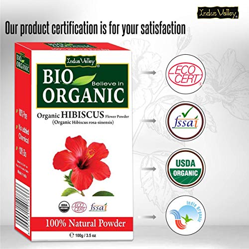 INDUS VALLEY Organic Hibiscus Flower Powder For Hair Care & Face Pack –  Stuff From India