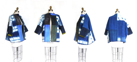 BORO reversible quilted silk jacket