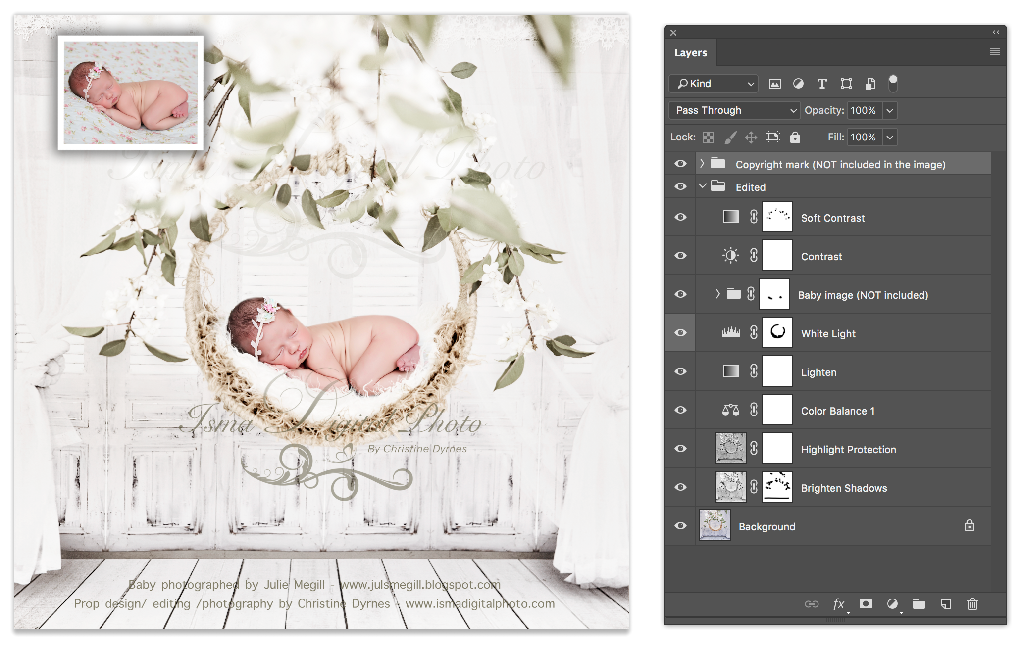Digital backdrop /Props for Newborn /baby photography - High resolution digital backdrop /background - One JPG and one PSD file with layers