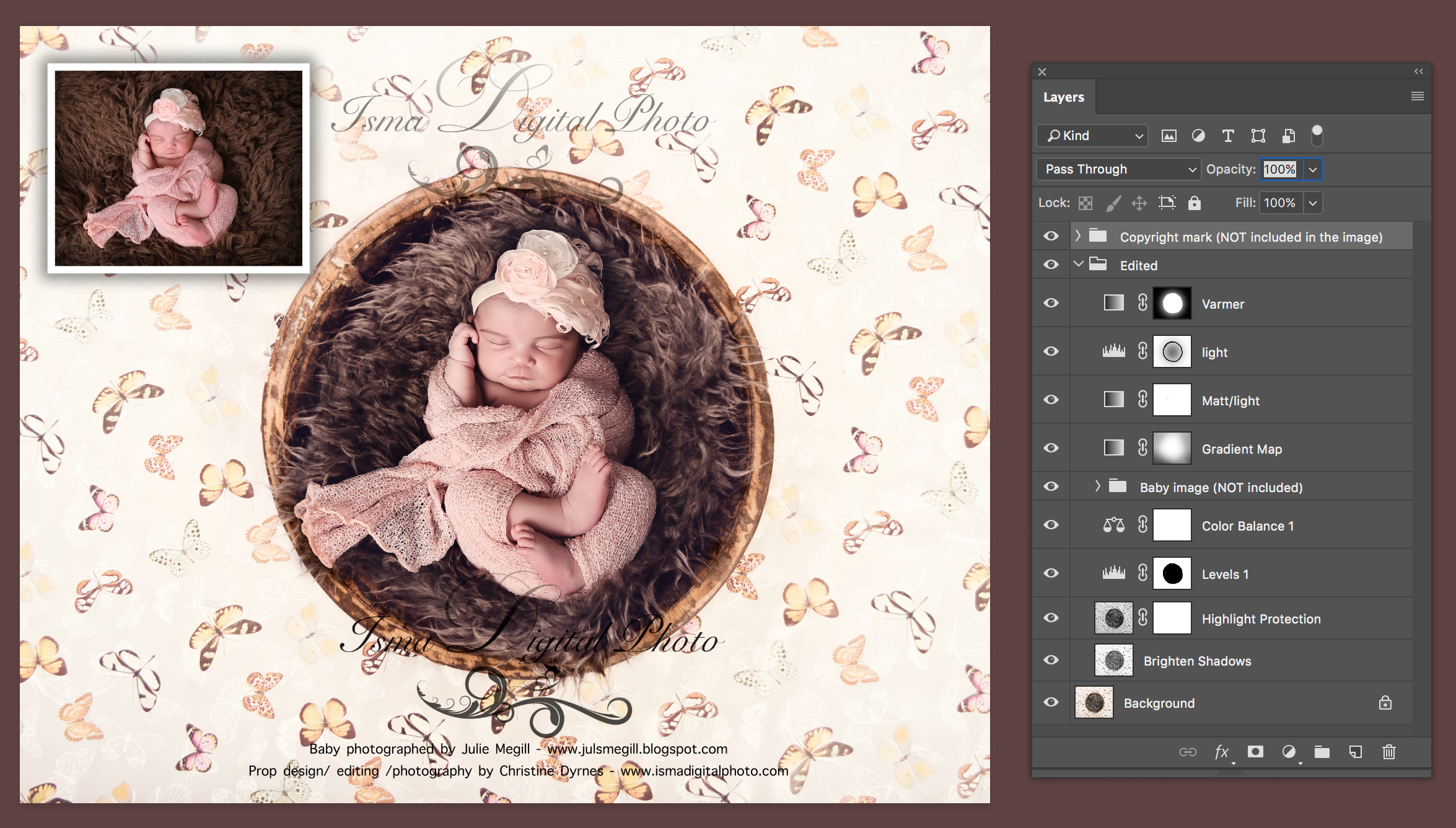 Digital Backdrop /Props for Newborn /baby photography - High resolution digital backdrop /background - Two JPG and one PSD file with layers