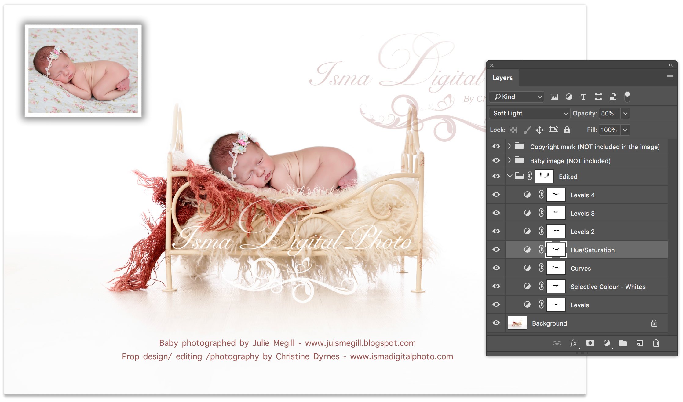 Digital Backdrop /Props for Newborn /baby photography - High resolution digital backdrop /background - one JPG and one PSD file with layers