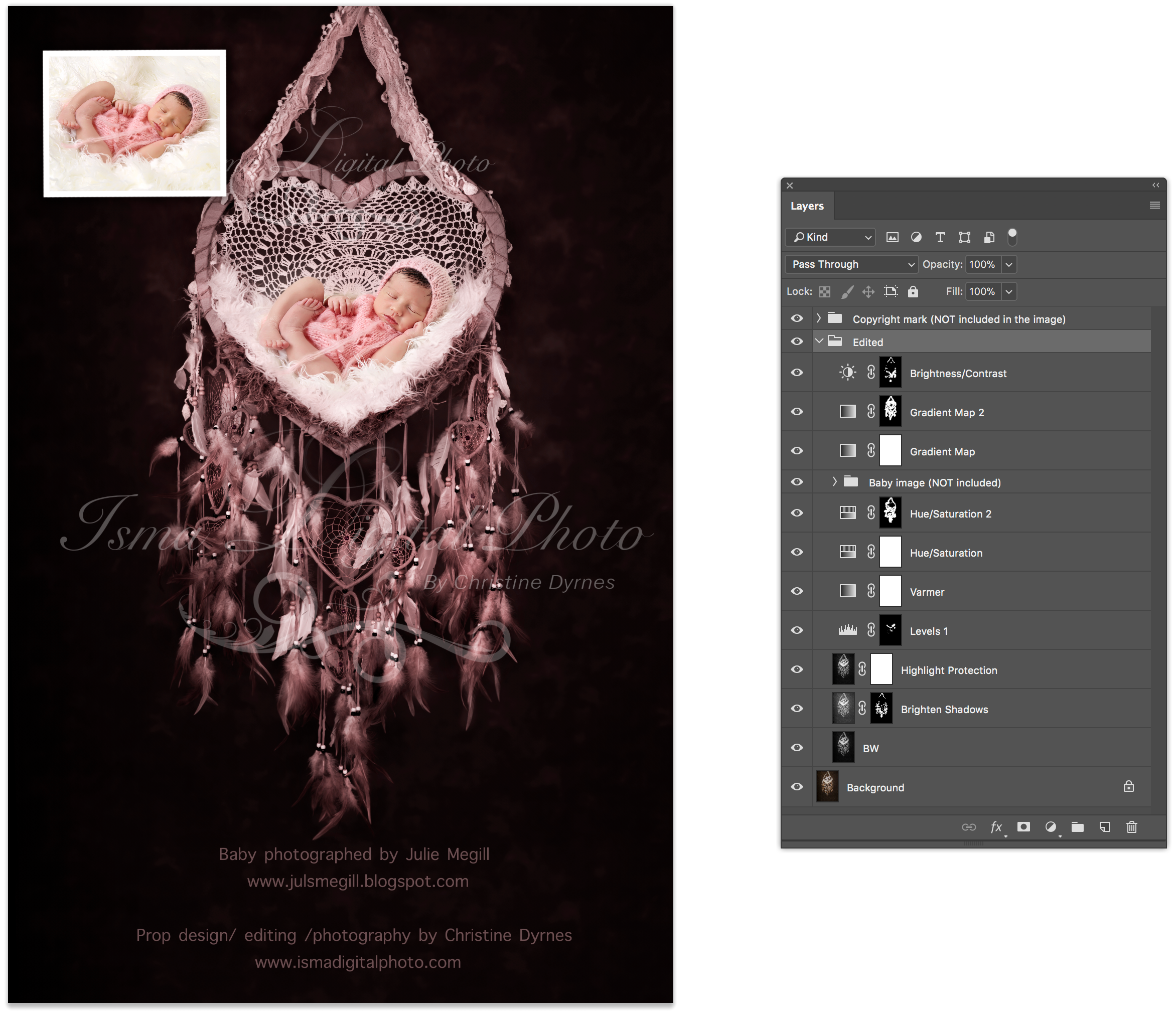 Digital Photography Backdrop /Props for Newborn Photography - High resolution digital backdrop - One JPG and one PSD file with layers 