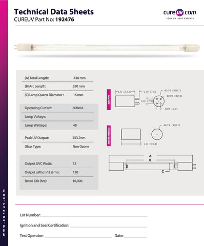 GPH436T5L/HO Germicidal UV Bulb TDS