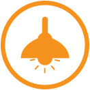 Comfort and Convenience Icon - orange lamp