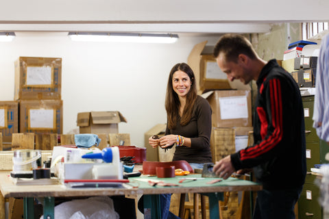 Smiling in the Workshop, Kresse and Dani