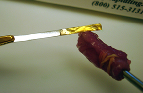 Gold plating the surface