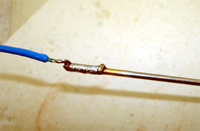 Soldering copper wire to plated surface