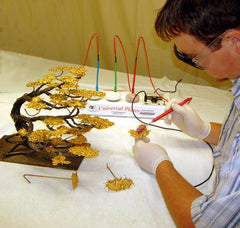 Artist Plating his artwork.