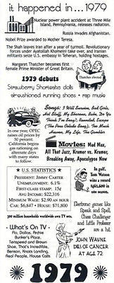YEAR 1979 Scrapbooking Stickers Yearly Facts Family History Ancestors Heritage
