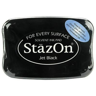 Jet Black Stazon Stamp Pad Fast Drying Solvent Ink Stamping Free Shipping