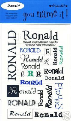 RONALD Boys Name Stickers Scrapbooking Personalized