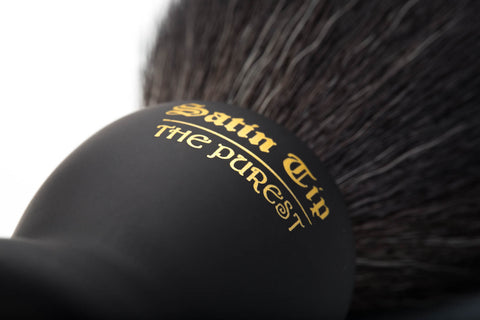 Satin Tip Black Synthetic Shave Brush Detail