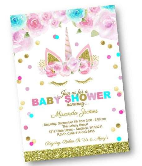 Baby Shower Baby Unicorn Unicorn Invitation Unicorn Baby Shower Invitation