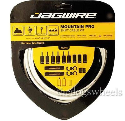 Jagwire Mountain Pro MTB Derailleur Gear Cable Cables Kit Set Bicycle Bike White