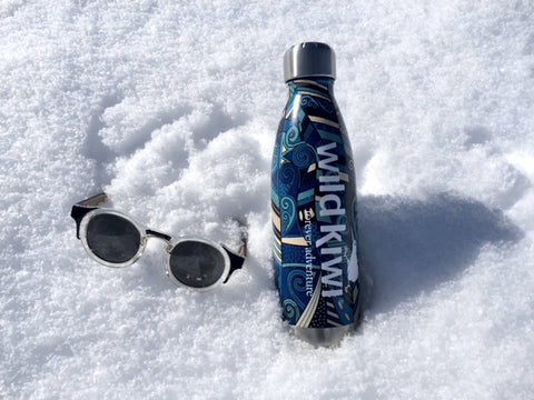 Wild Kiwi Dominator Sunglasses and Koru Print reusable drink bottle. www.wild-kiwi.co.nz