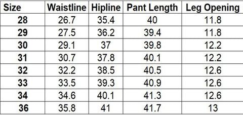 Biker Leather Pants Size Chart Inches Family Avenue