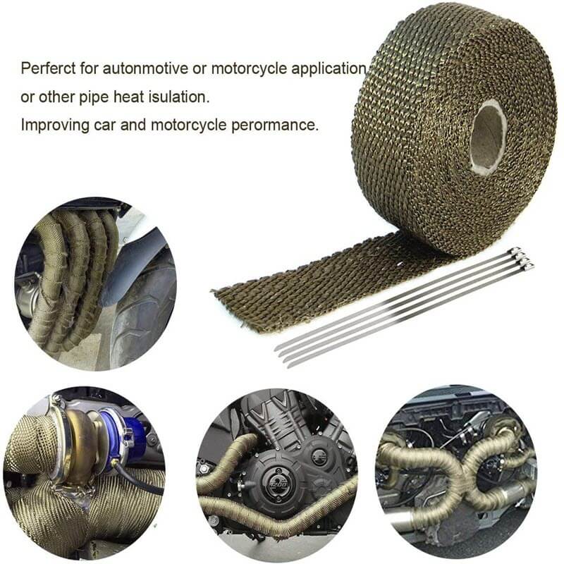 1 Inch x 50ft PitKing Products Titanium Look Volcano Exhaust Wrap