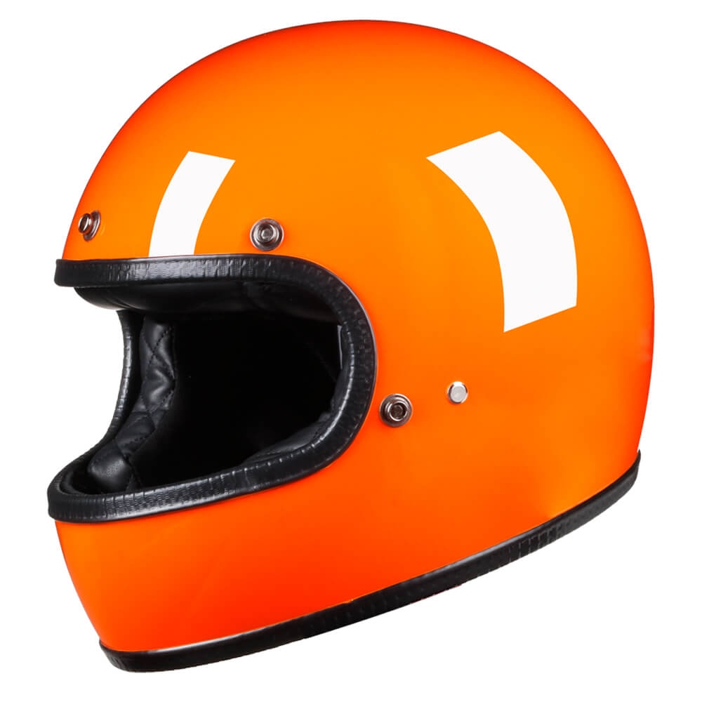 orange motorcycle helmet