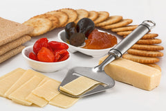 cheese and crackers on a platter