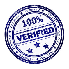 100% verified seal icon blue