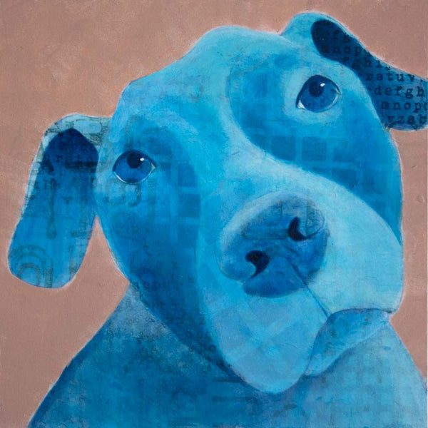 Mixed Media Dog Painting by artist Kelly Anne Powers
