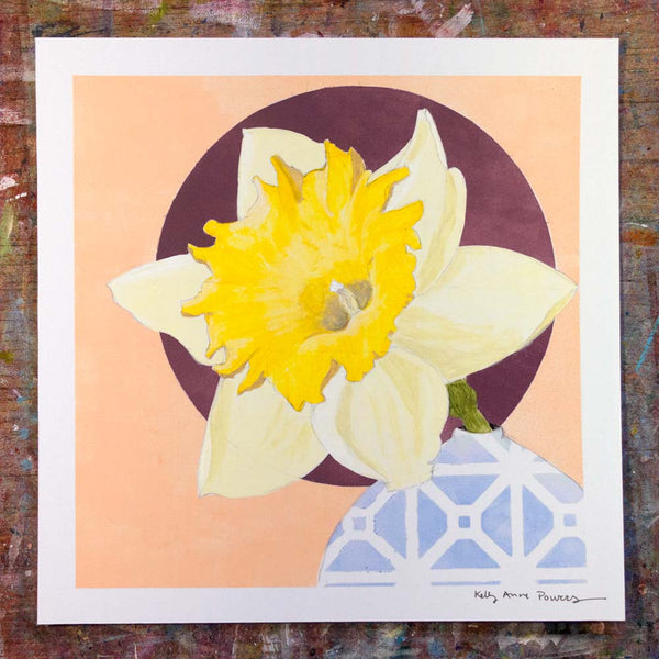 Floral Acrylic Daffodil Painting 