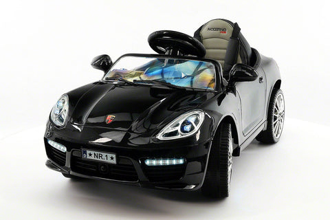 2017 Bokster 12V Electric Kids Ride-On Car MP3 Leather Removable Baby Tray R/C Black Metallic