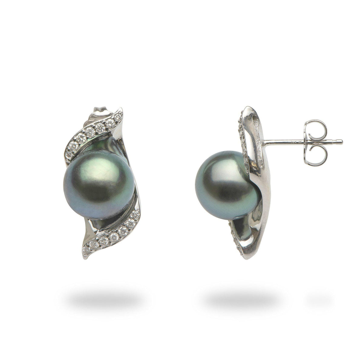 tahitian black pearl earrings