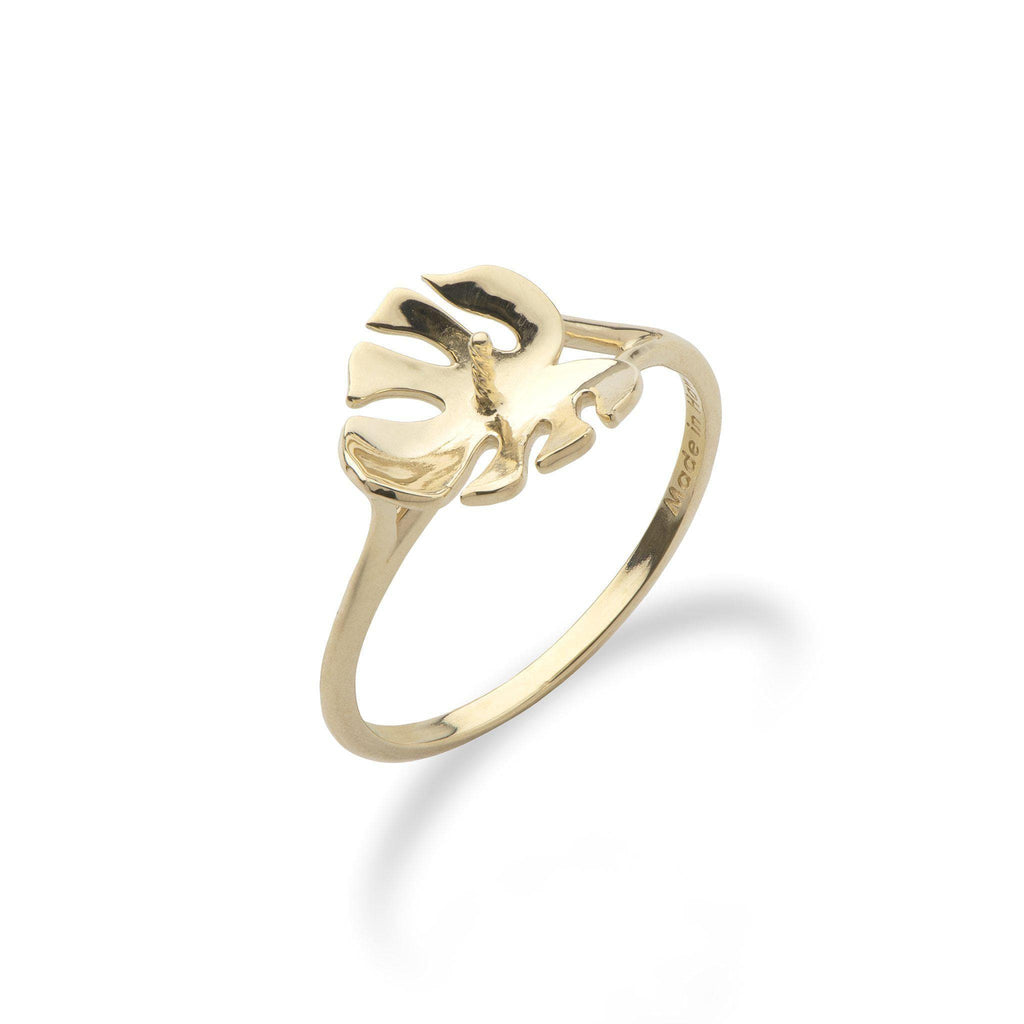 Monstera Ring Mounting in 14K Yellow Gold