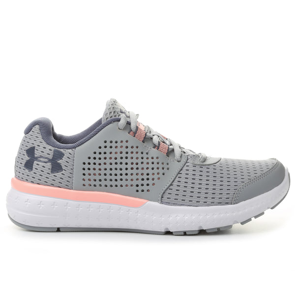 grey and pink under armour shoes