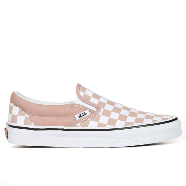 vans slip on checkerboard faded rose sneaker