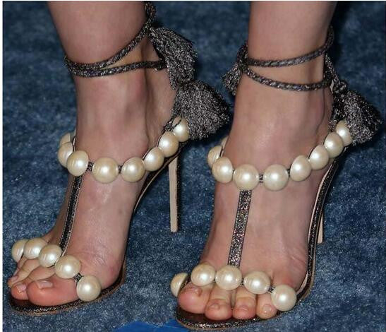 pearl strap heels