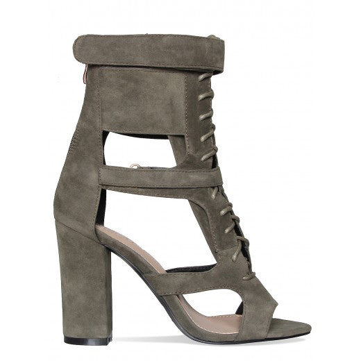 grey gladiator heels