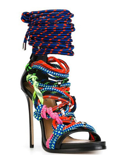 heels with rope straps