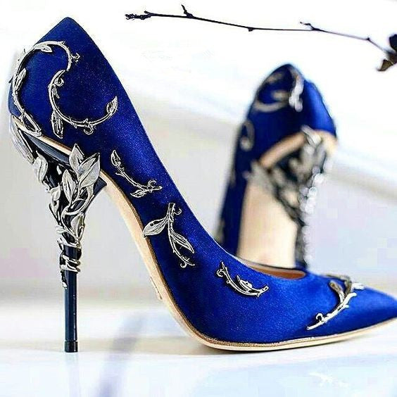heels with leaf design