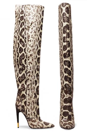 snakeskin high heel booties