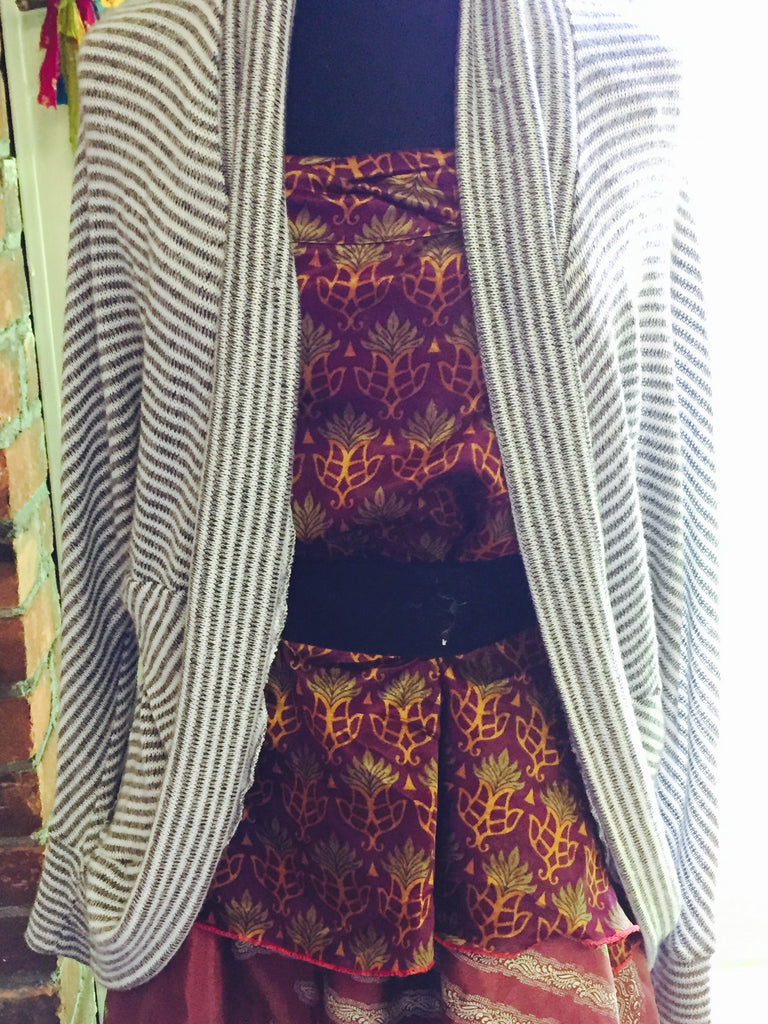 mannequin wearing a sari skirt as a dress