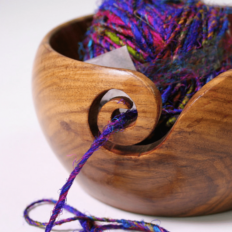 yarn bowl with yarn inside